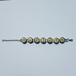 Typewriter key bracelet